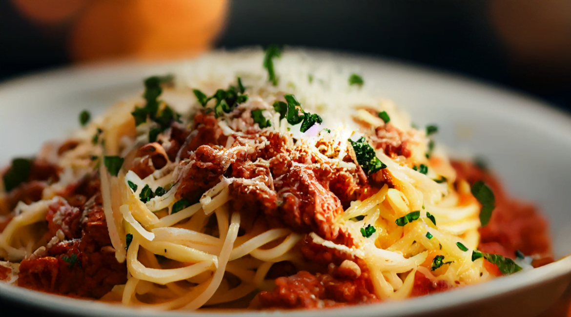 Classic spaghetti Bolognese with rich meat sauce