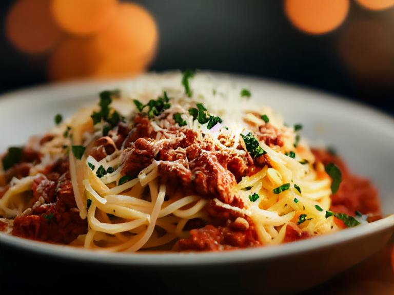 Classic spaghetti Bolognese with rich meat sauce