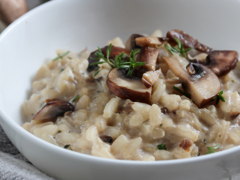 Classic risotto with mushrooms and Parmesan cheese
