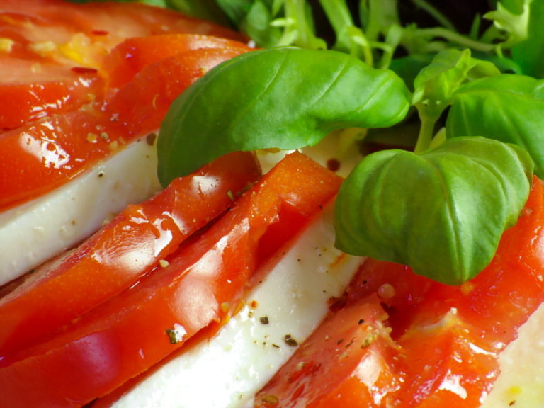 Classic tomato and mozzarella salad