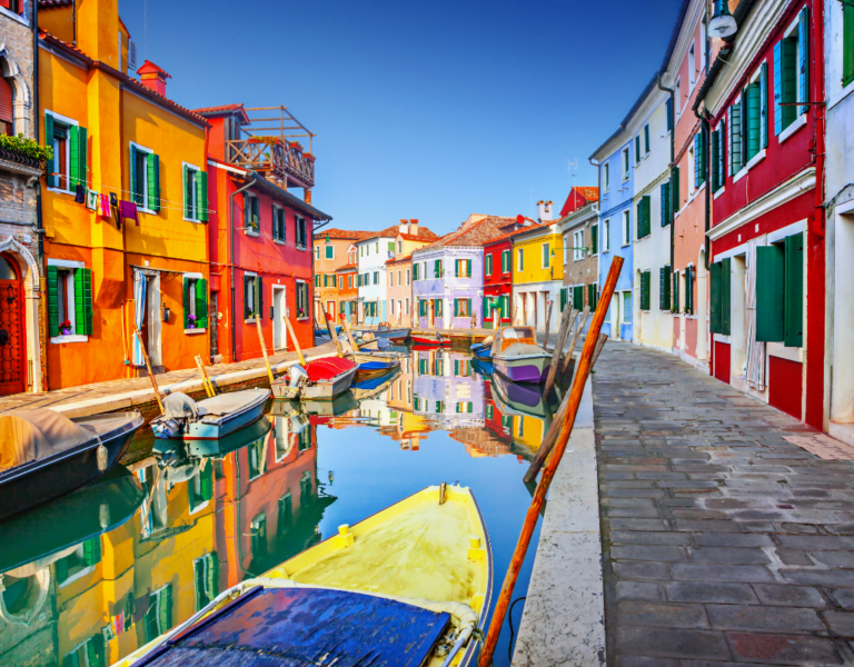 Gondola on Venice's waterways, epitomizing Italian culture
