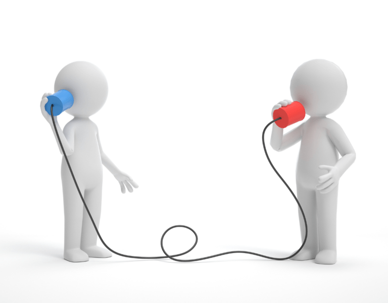Illustration of two people communicating over the phone, symbolizing cross-continental connection