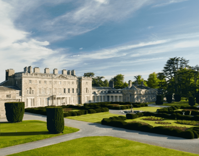 Grand exterior view of Carton House in Dublin