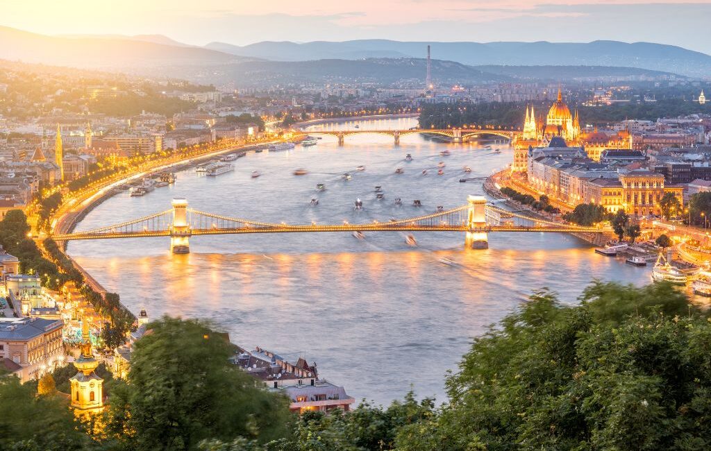 Evening ambiance on the Danube River during a cruise in Austria.