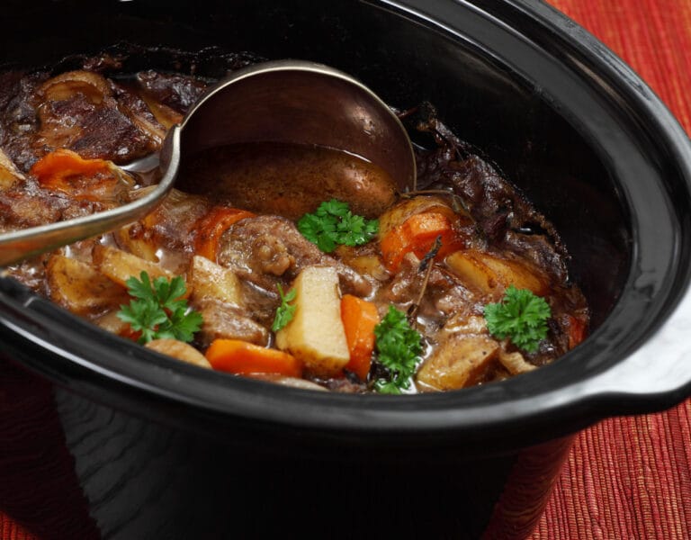 Traditional Irish Stew with lamb, potatoes, carrots, and onions