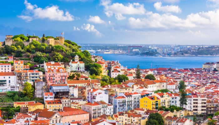 Lisbon, Portugal, is famous for its breathtaking views, featuring historic buildings and the Tagus River.