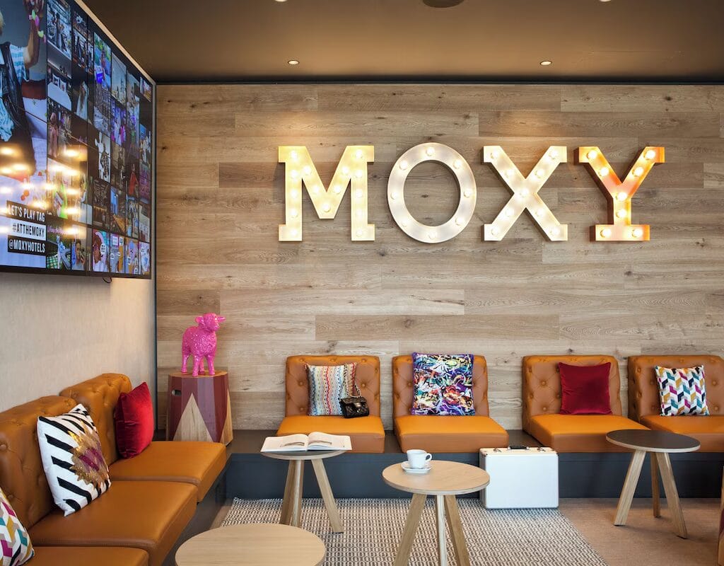 Moxy Vienna City East lobby