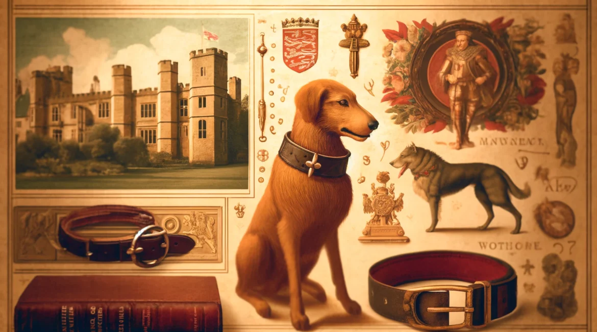 Historical dog collars at the Dog Collar Museum in Leeds Castle