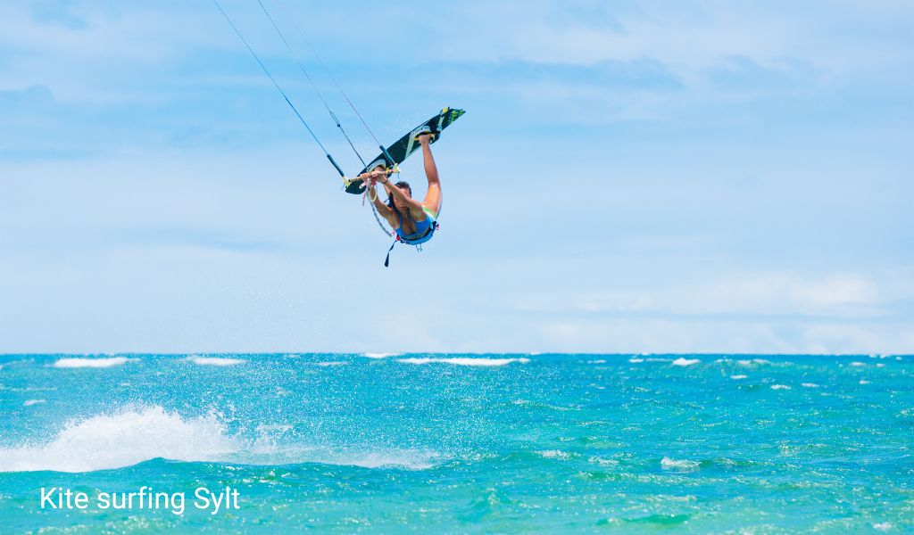 Kitesurfer on the sea at Sylt