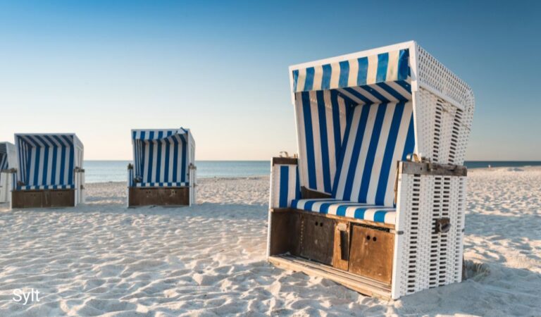 Sandy beach with typical Sylt beach chairs