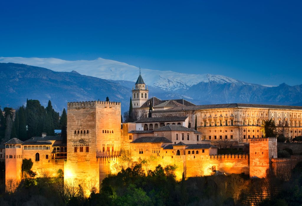 Alhambra Castle in evening light, showcasing one of Europe’s great historical sites