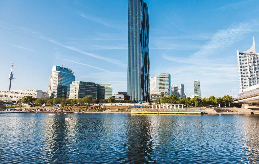 Vienna's skyline and waterfront: