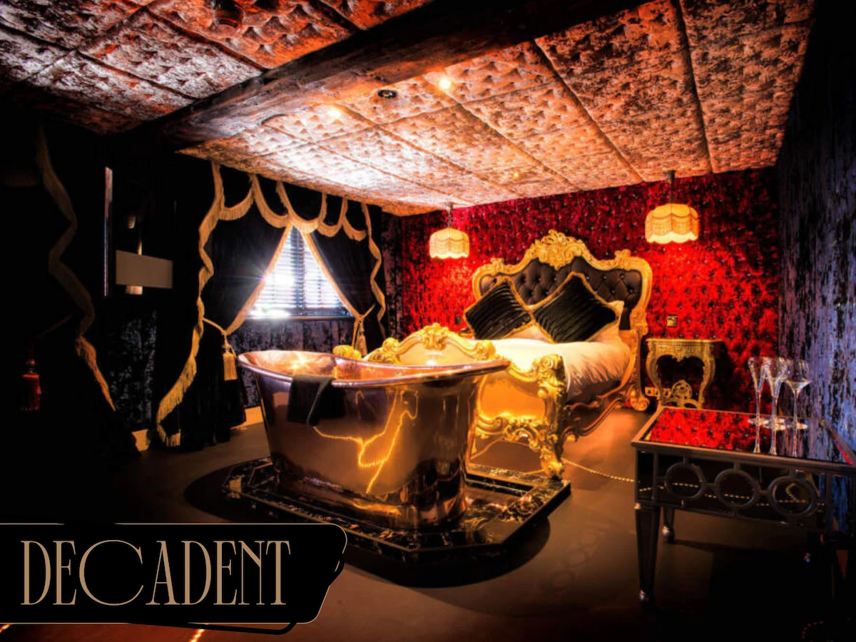 Crazy Bear Hotel in Beaconsfield - Decadent room with luxurious decor and bespoke furnishings