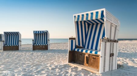 Sandy beach with typical Sylt beach chairs